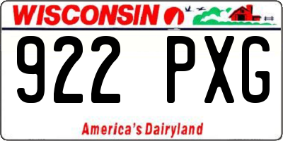 WI license plate 922PXG