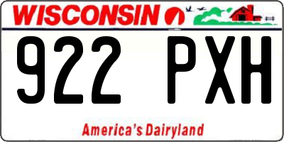 WI license plate 922PXH