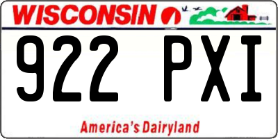 WI license plate 922PXI