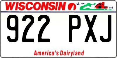 WI license plate 922PXJ