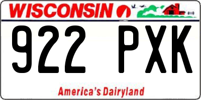 WI license plate 922PXK