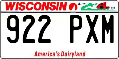 WI license plate 922PXM