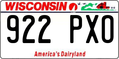 WI license plate 922PXO