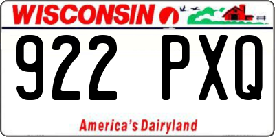 WI license plate 922PXQ