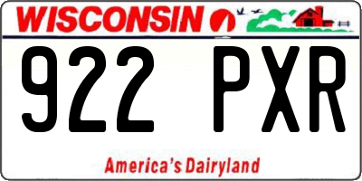 WI license plate 922PXR