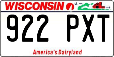 WI license plate 922PXT
