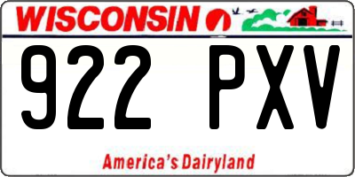 WI license plate 922PXV