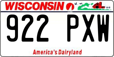 WI license plate 922PXW