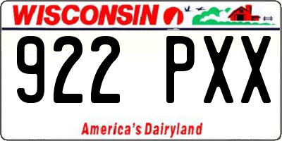WI license plate 922PXX