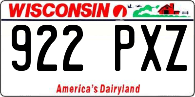 WI license plate 922PXZ