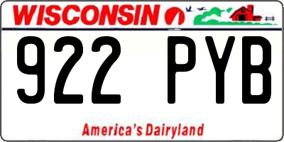 WI license plate 922PYB