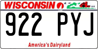 WI license plate 922PYJ