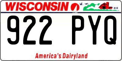 WI license plate 922PYQ