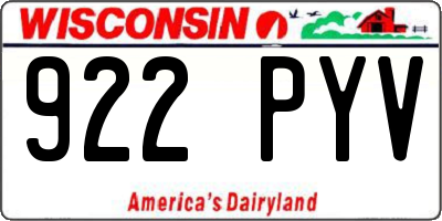 WI license plate 922PYV