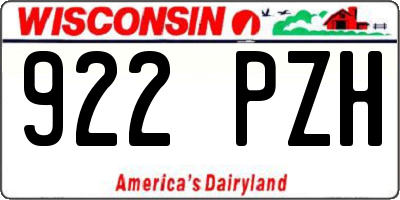 WI license plate 922PZH