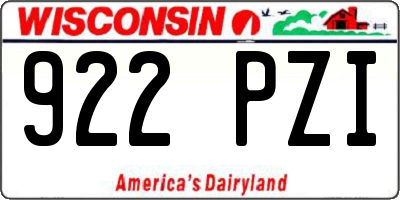 WI license plate 922PZI