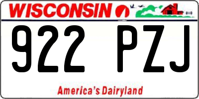 WI license plate 922PZJ