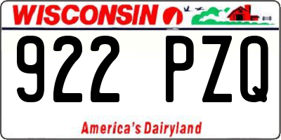 WI license plate 922PZQ