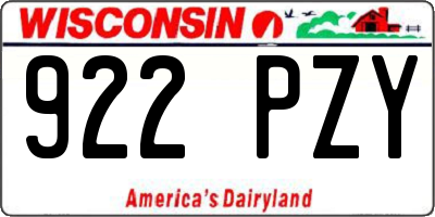 WI license plate 922PZY