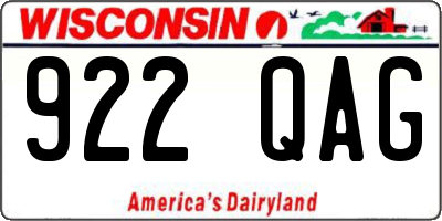 WI license plate 922QAG