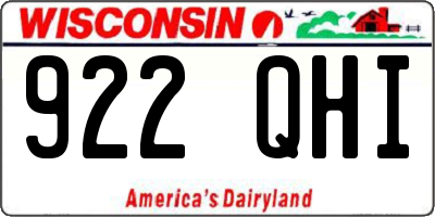 WI license plate 922QHI