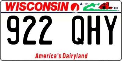 WI license plate 922QHY