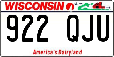 WI license plate 922QJU