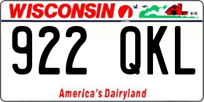 WI license plate 922QKL