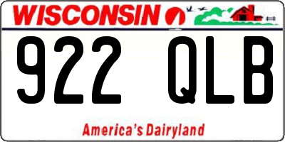 WI license plate 922QLB