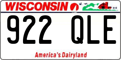 WI license plate 922QLE