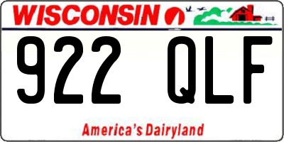 WI license plate 922QLF