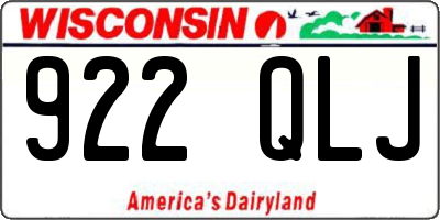 WI license plate 922QLJ