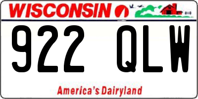WI license plate 922QLW