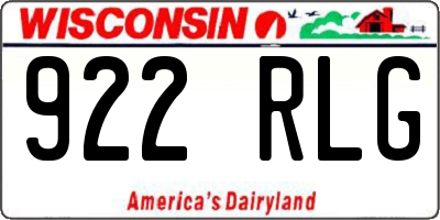 WI license plate 922RLG