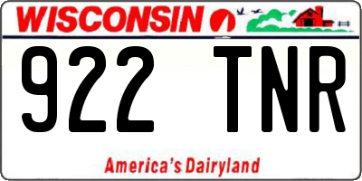 WI license plate 922TNR