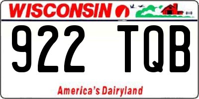 WI license plate 922TQB