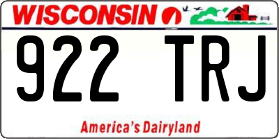 WI license plate 922TRJ