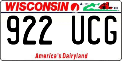 WI license plate 922UCG