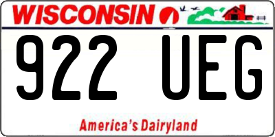 WI license plate 922UEG
