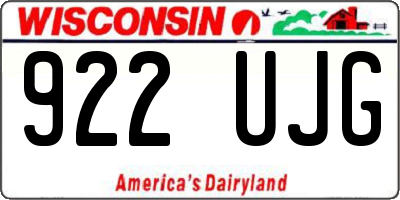 WI license plate 922UJG