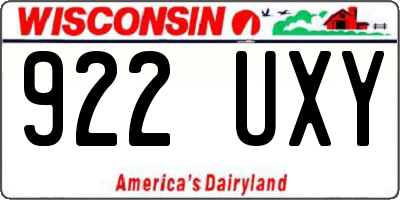 WI license plate 922UXY