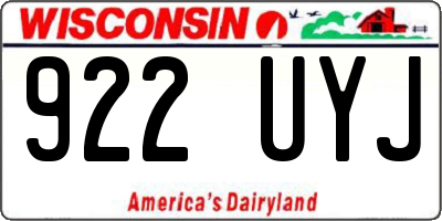 WI license plate 922UYJ
