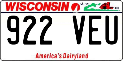WI license plate 922VEU