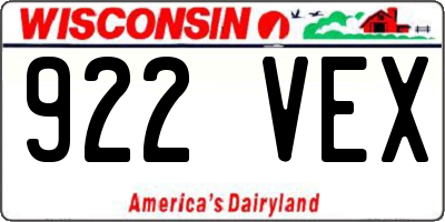 WI license plate 922VEX