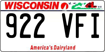 WI license plate 922VFI