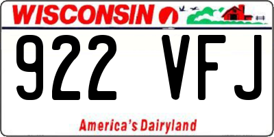 WI license plate 922VFJ