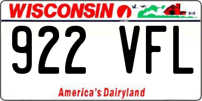 WI license plate 922VFL