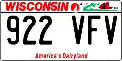 WI license plate 922VFV