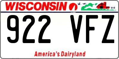 WI license plate 922VFZ