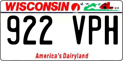 WI license plate 922VPH